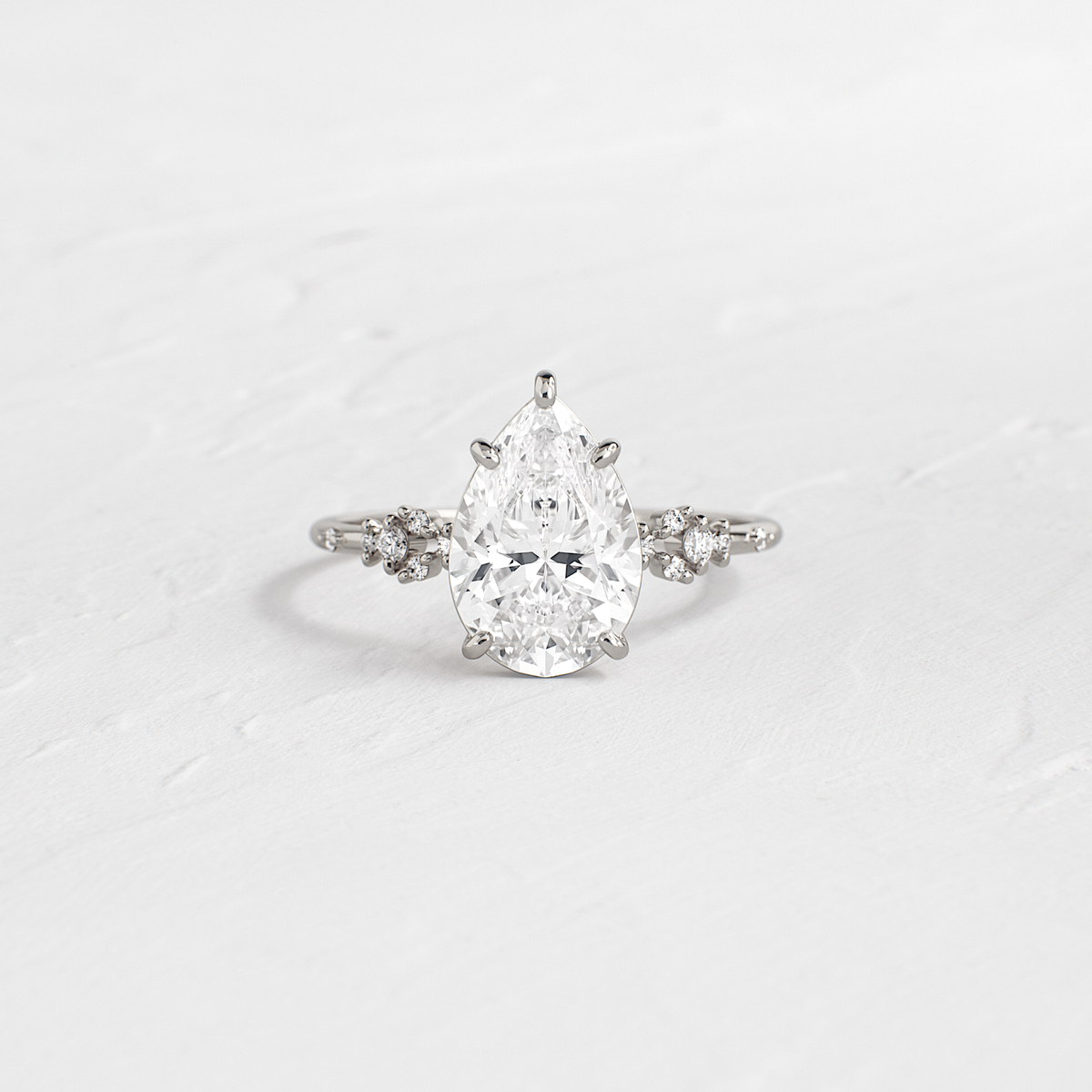 Cluster Style-Pear Lab Grown Diamond Engagement Ring