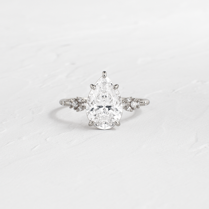 Cluster Style-Pear Lab Grown Diamond Engagement Ring