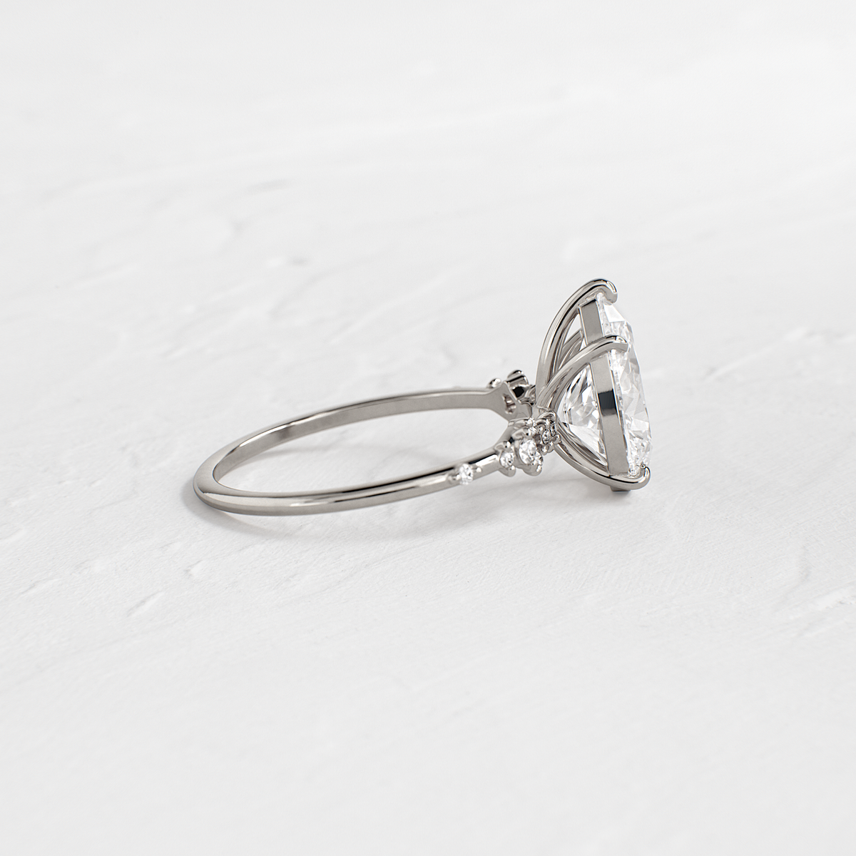Cluster Style-Pear Lab Grown Diamond Engagement Ring