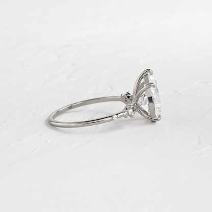 Cluster Style-Pear Lab Grown Diamond Engagement Ring