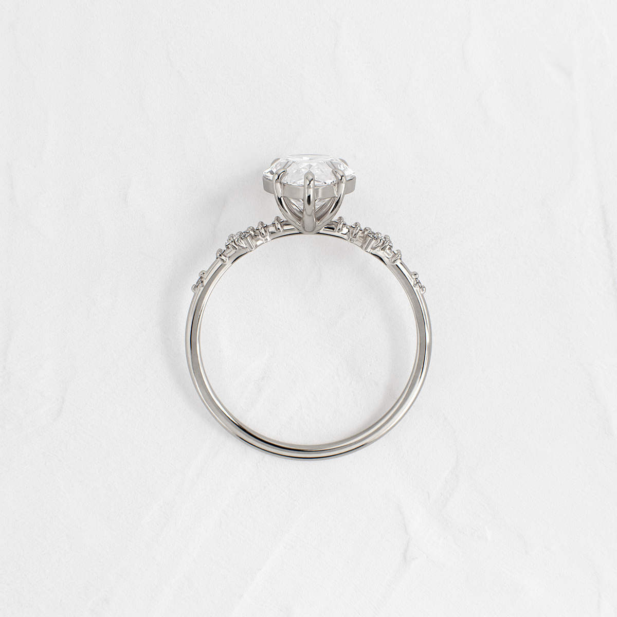 Cluster Style-Pear Lab Grown Diamond Engagement Ring