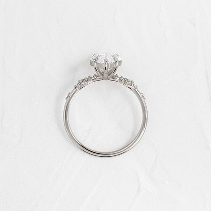 Cluster Style-Pear Lab Grown Diamond Engagement Ring