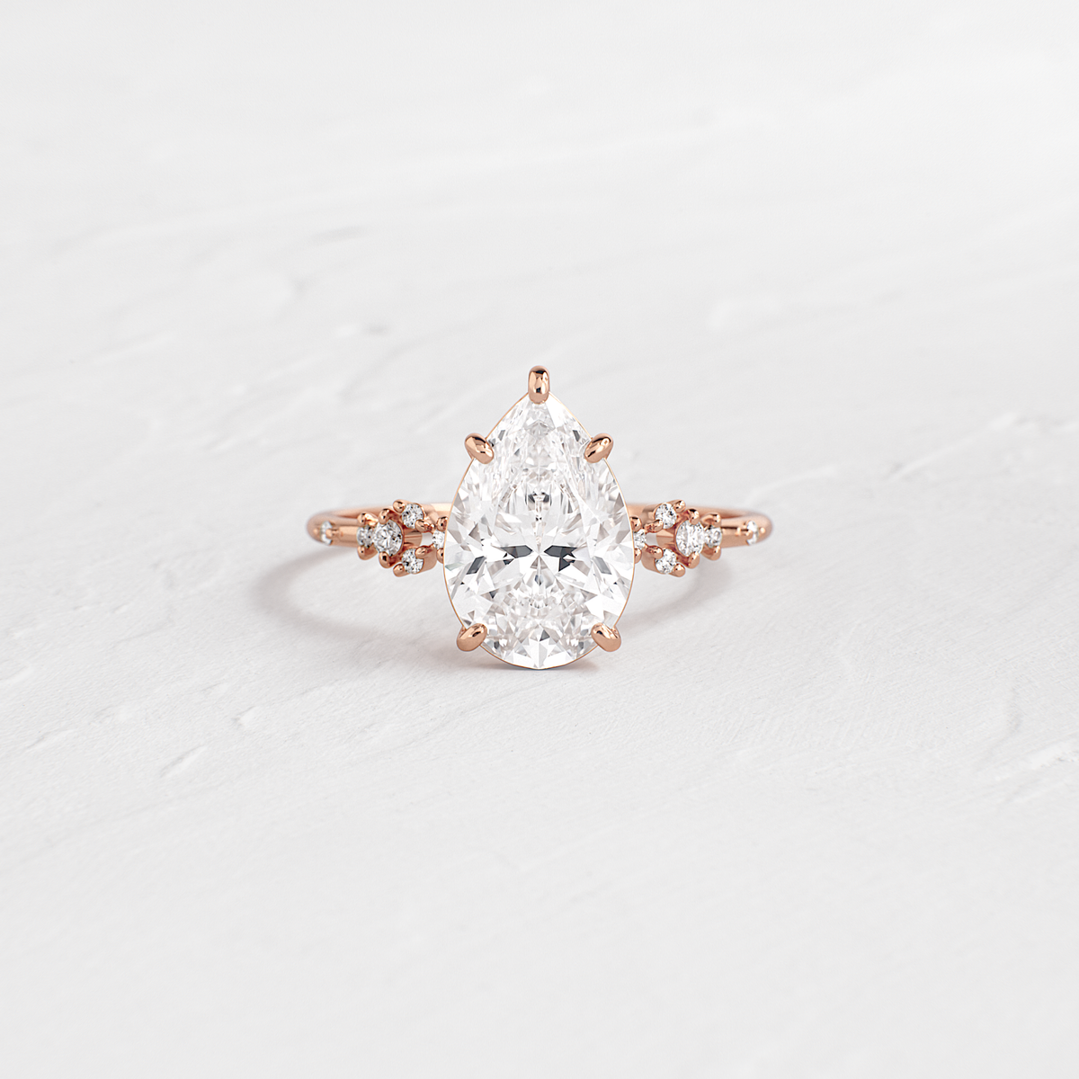 Cluster Style-Pear Lab Grown Diamond Engagement Ring