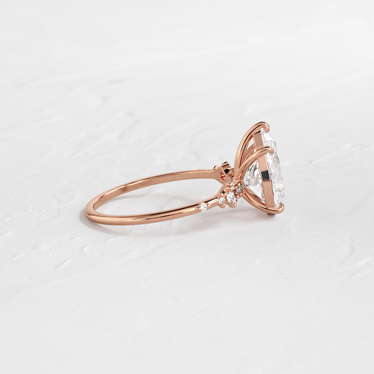 Cluster Style-Pear Lab Grown Diamond Engagement Ring