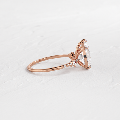Cluster Style-Pear Lab Grown Diamond Engagement Ring