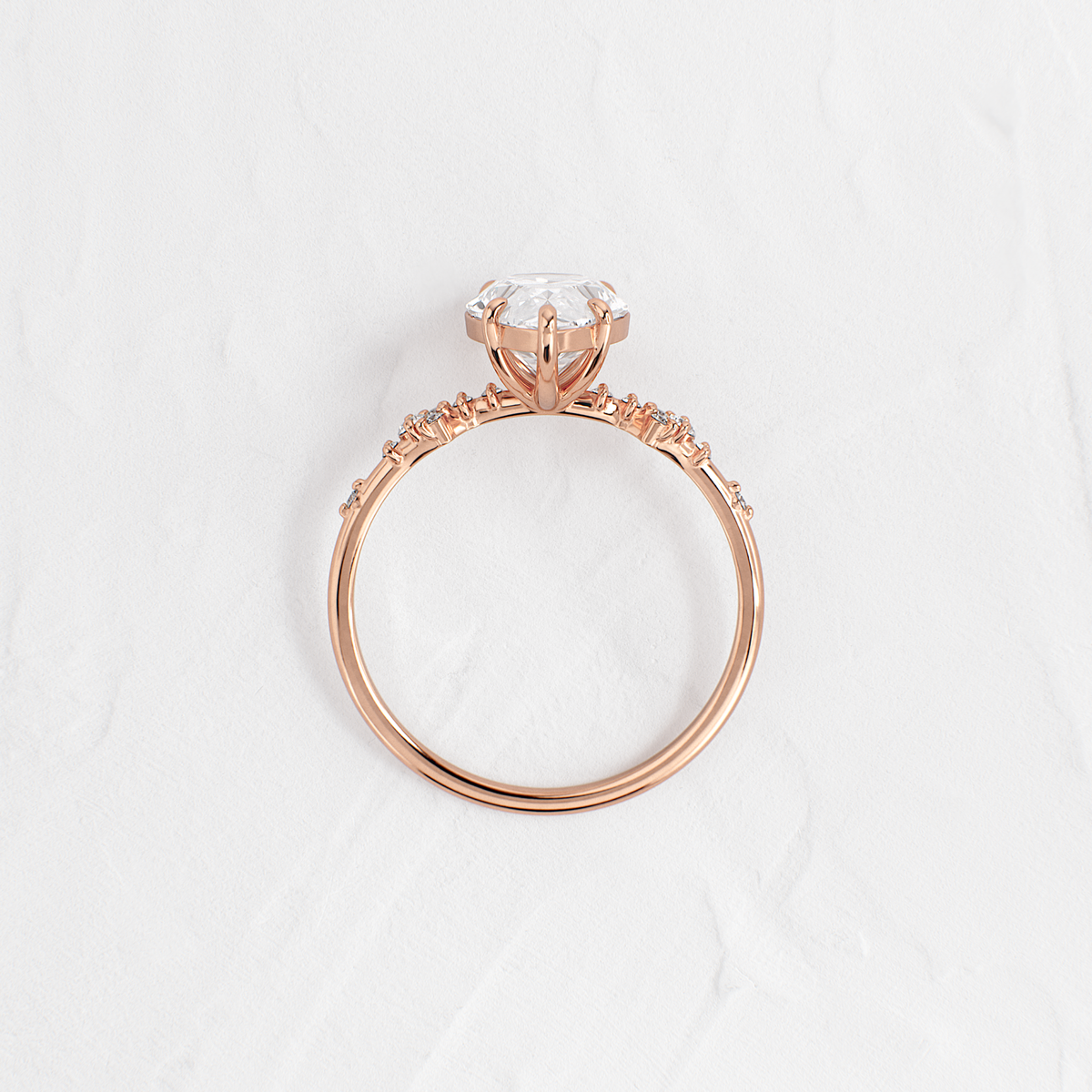 Cluster Style-Pear Lab Grown Diamond Engagement Ring