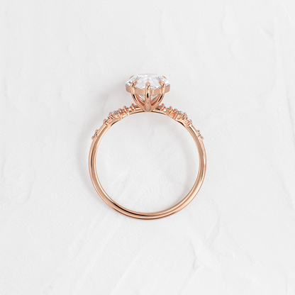 Cluster Style-Pear Lab Grown Diamond Engagement Ring
