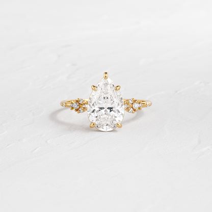 Cluster Style-Pear Lab Grown Diamond Engagement Ring