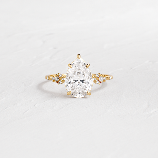 Cluster Style-Pear Lab Grown Diamond Engagement Ring