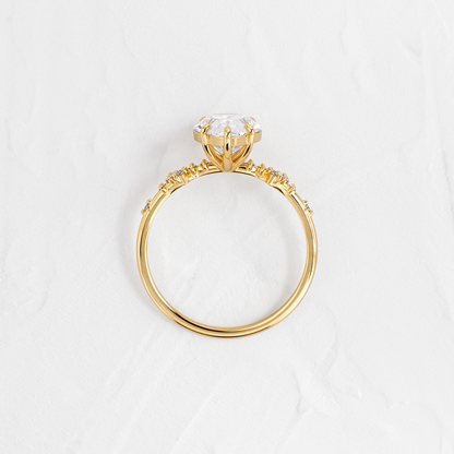Cluster Style-Pear Lab Grown Diamond Engagement Ring