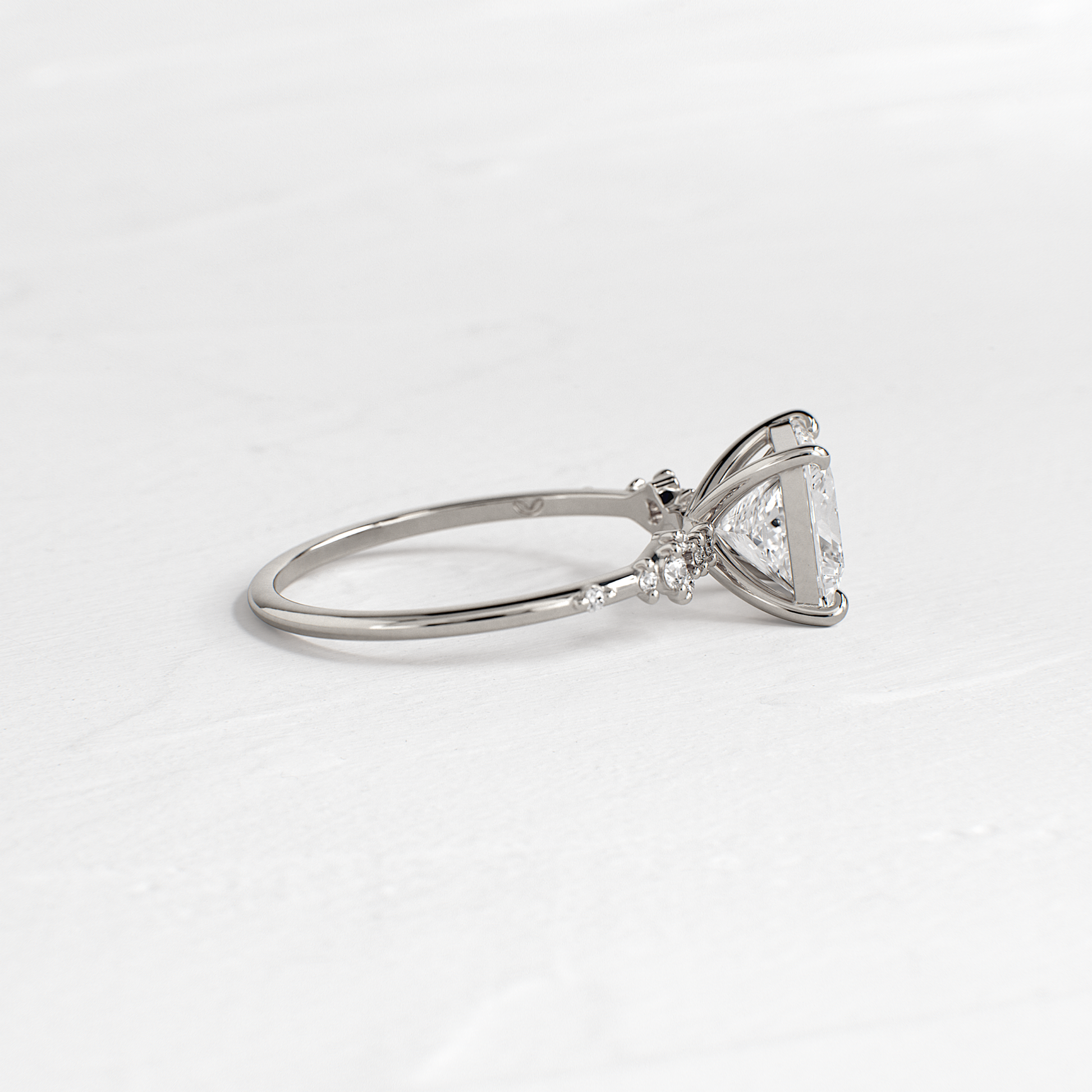 Cluster Style-Princess Lab Grown Diamond Engagement Ring