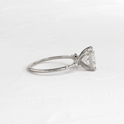 Cluster Style-Princess Lab Grown Diamond Engagement Ring