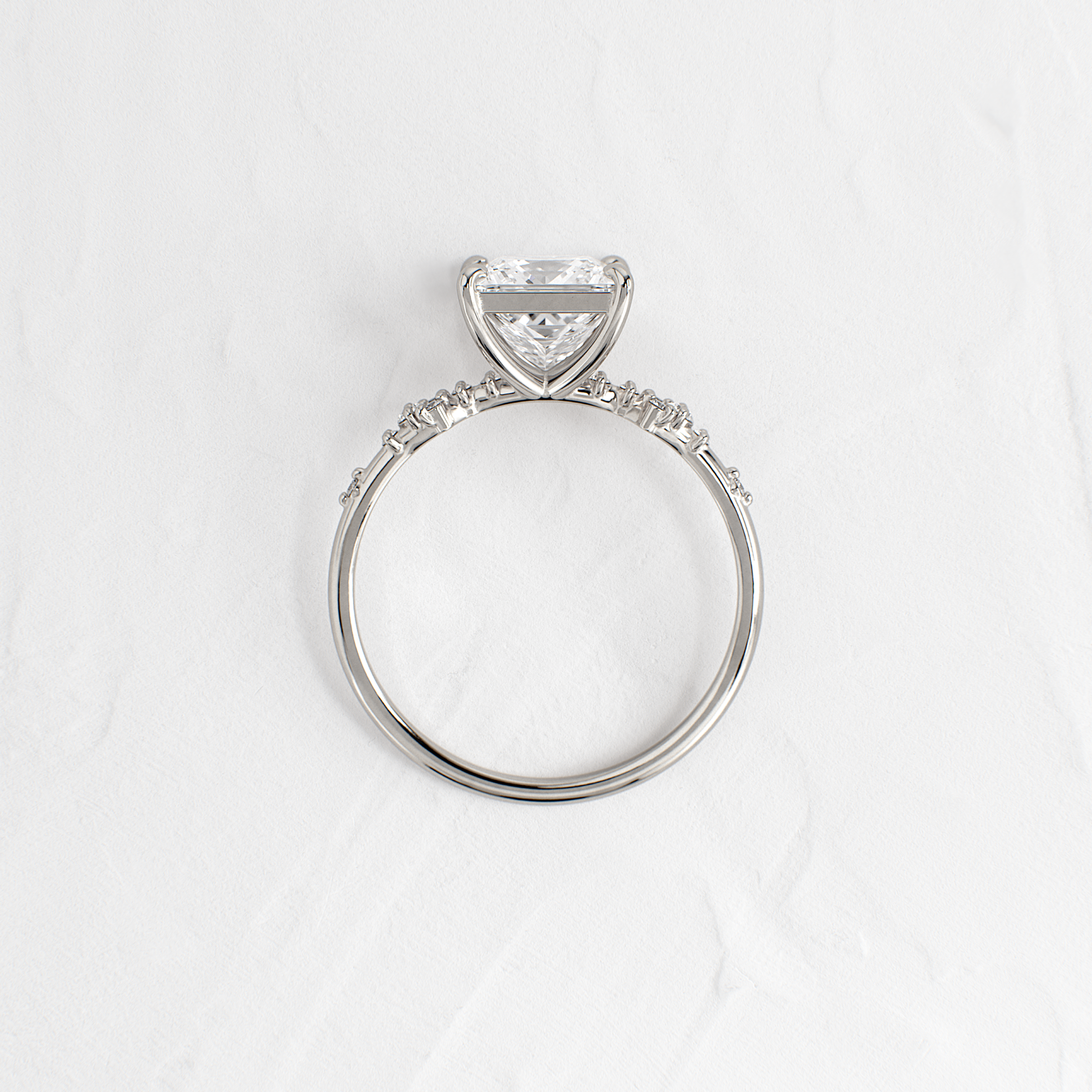 Cluster Style-Princess Lab Grown Diamond Engagement Ring