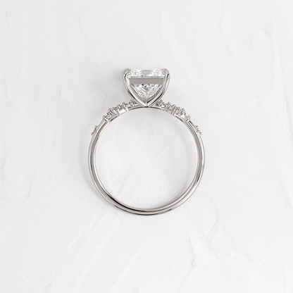 Cluster Style-Princess Lab Grown Diamond Engagement Ring