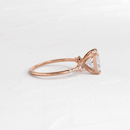 Cluster Style-Princess Lab Grown Diamond Engagement Ring
