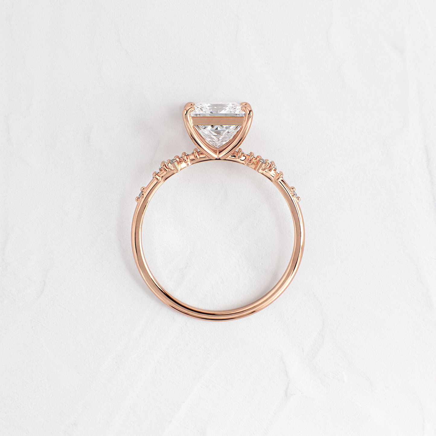 Cluster Style-Princess Lab Grown Diamond Engagement Ring
