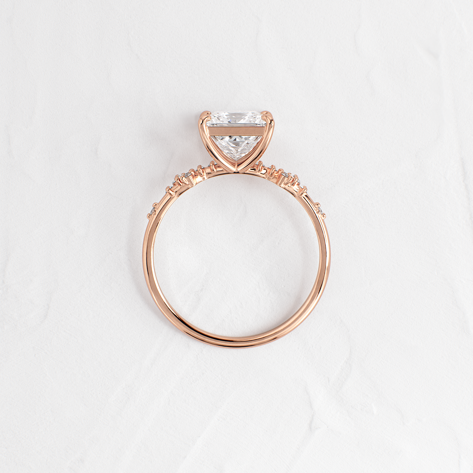 Cluster Style-Princess Lab Grown Diamond Engagement Ring