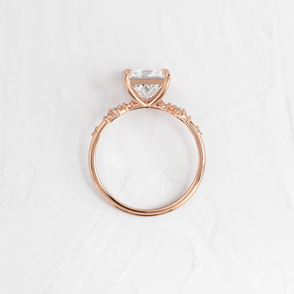 Cluster Style-Princess Lab Grown Diamond Engagement Ring