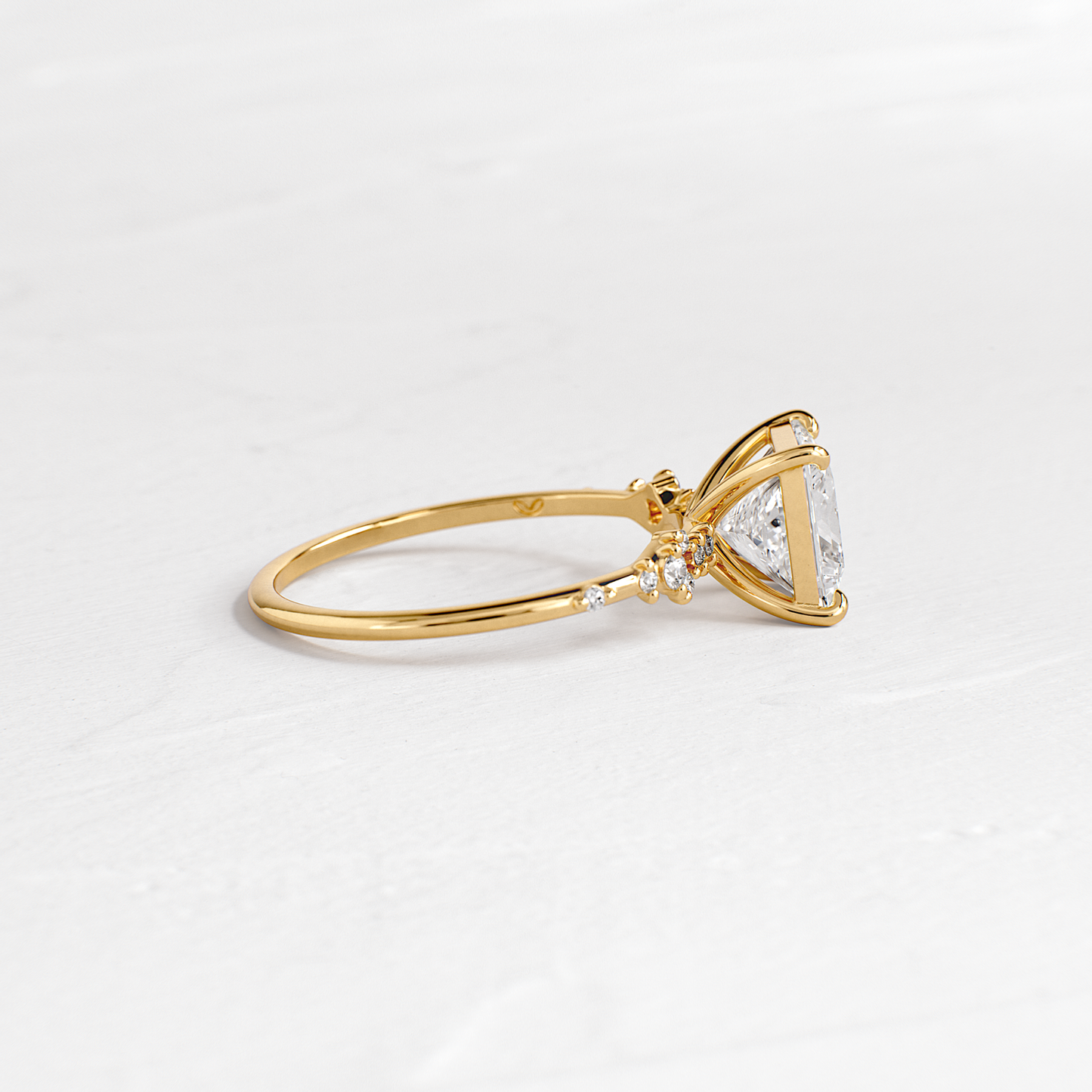Cluster Style-Princess Lab Grown Diamond Engagement Ring