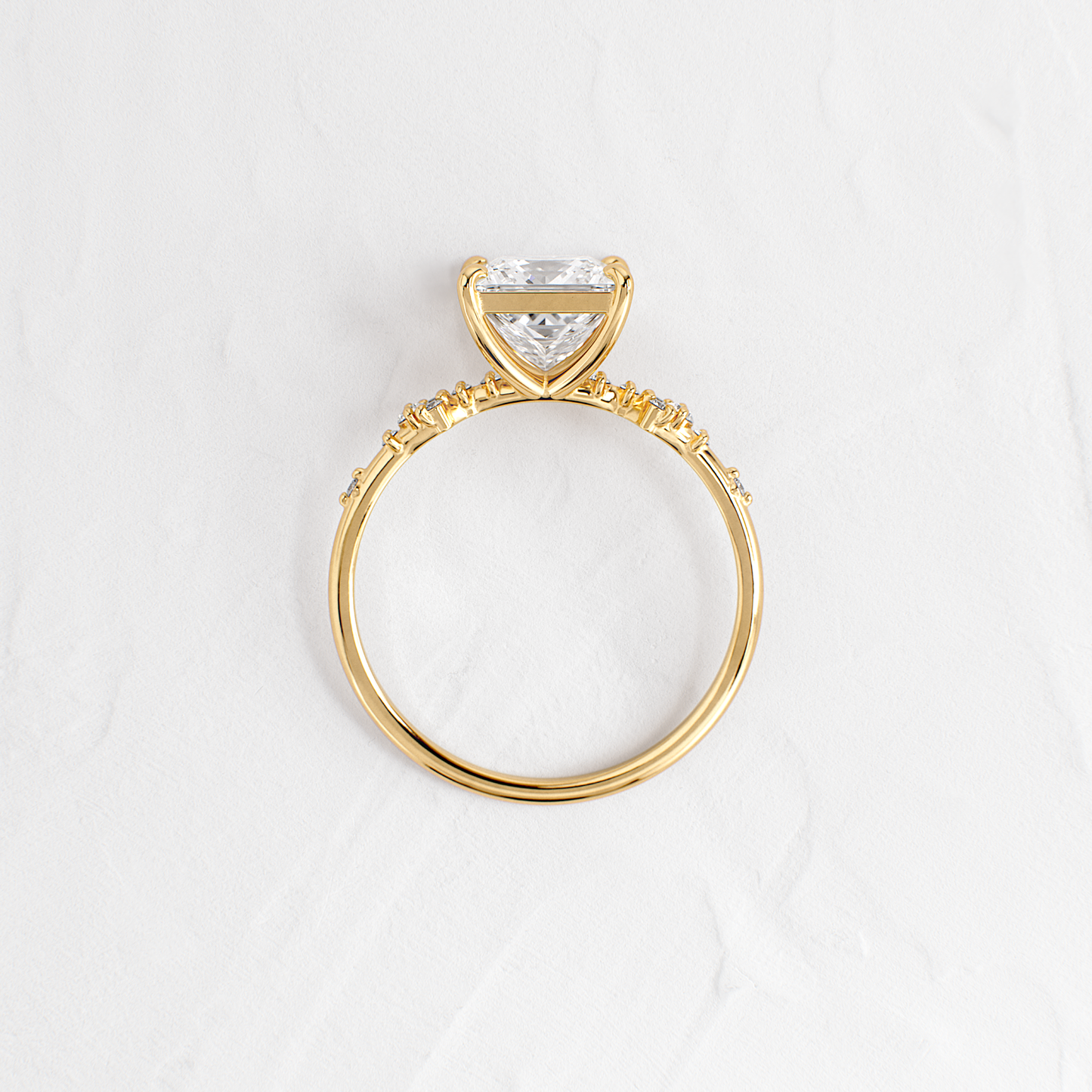 Cluster Style-Princess Lab Grown Diamond Engagement Ring