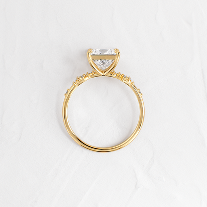 Cluster Style-Princess Lab Grown Diamond Engagement Ring