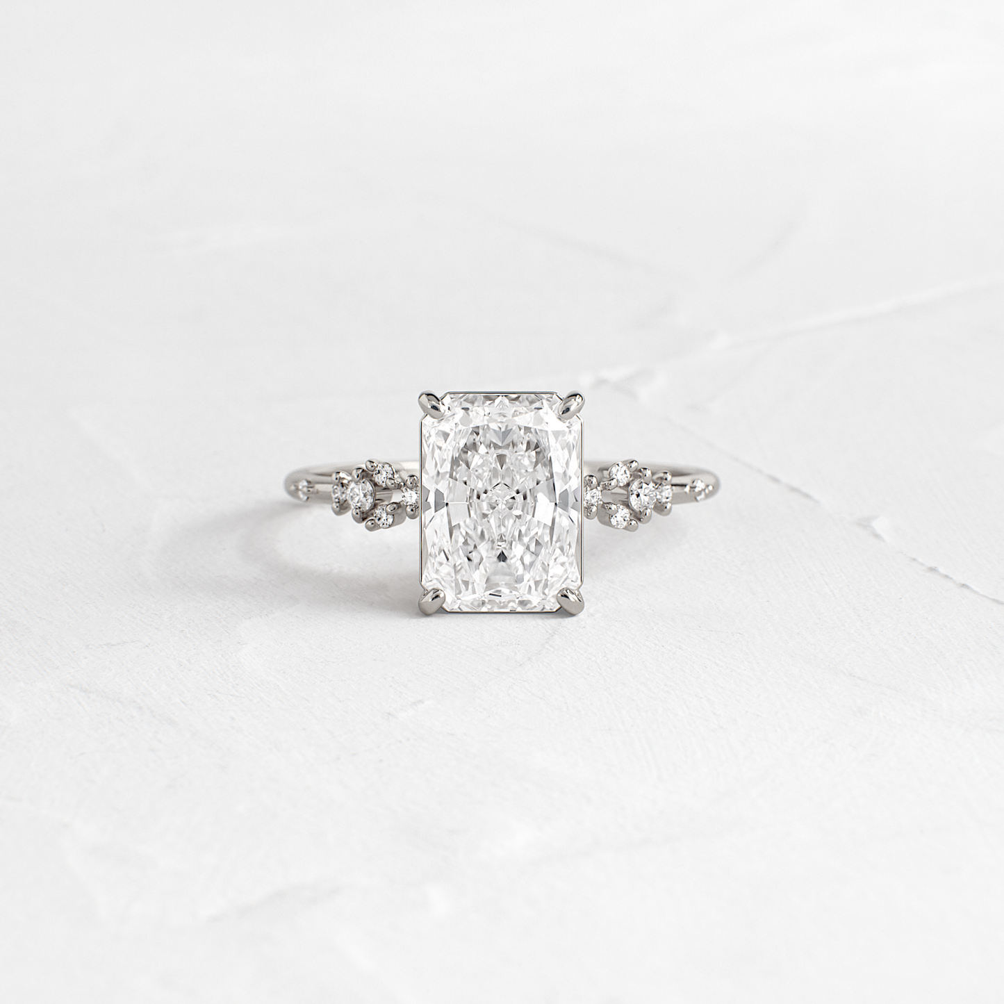 Cluster Style-Radiant Lab Grown Diamond Engagement Ring