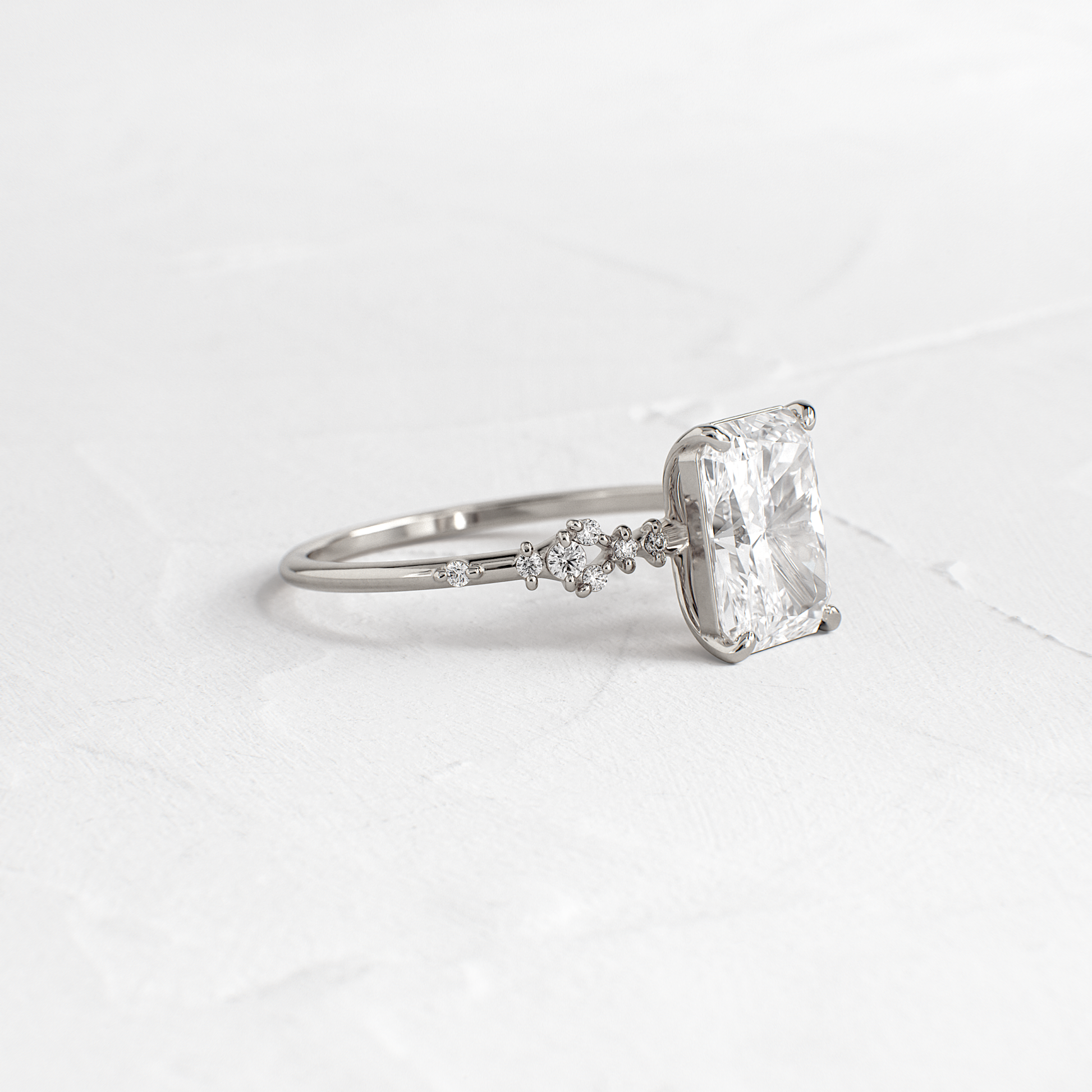 Cluster Style-Radiant Lab Grown Diamond Engagement Ring