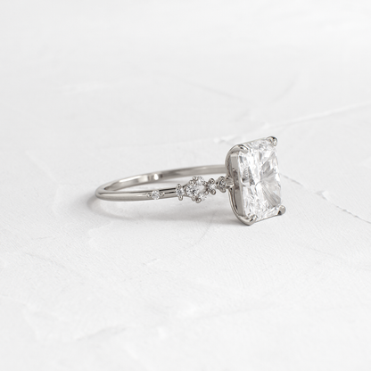 Cluster Style-Radiant Lab Grown Diamond Engagement Ring