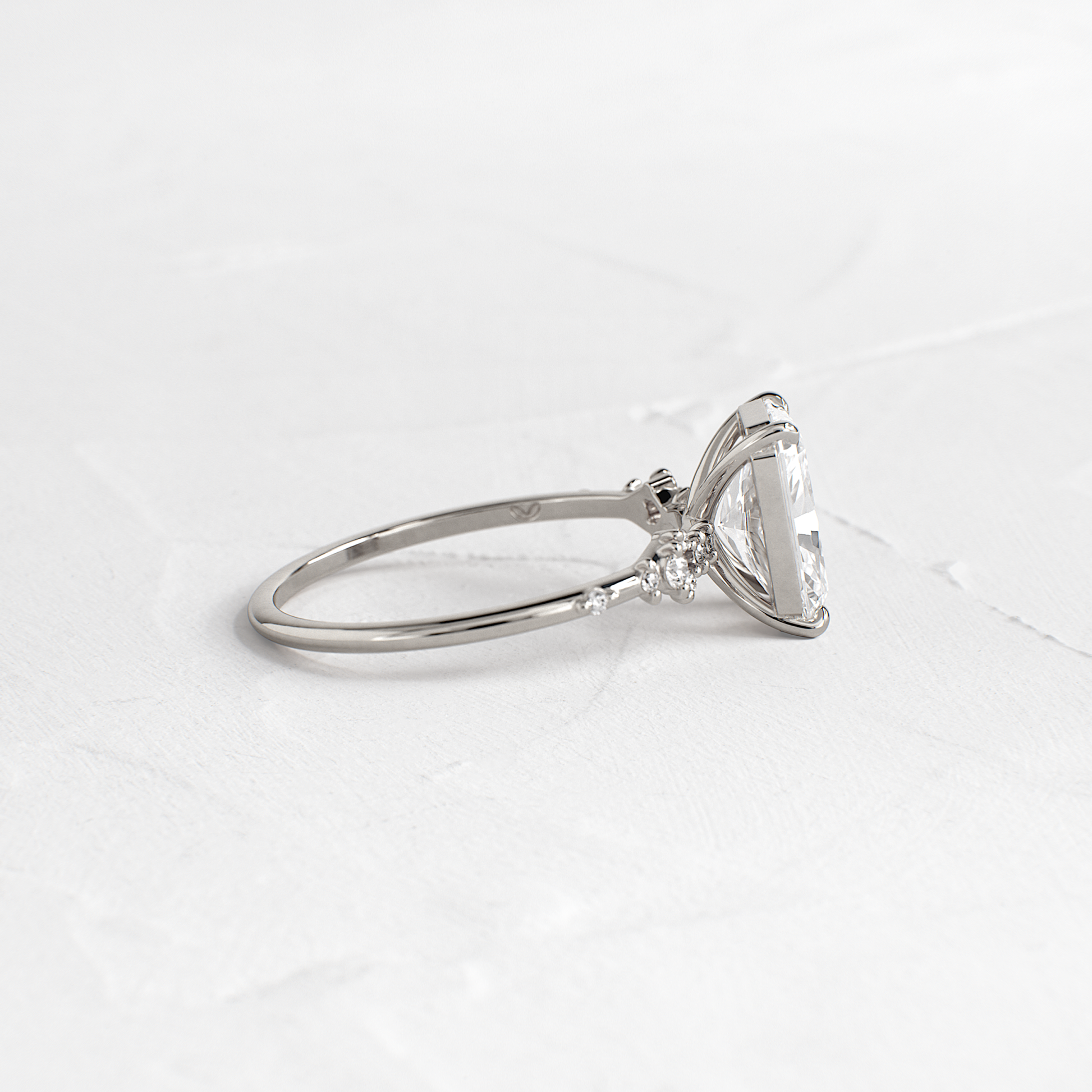 Cluster Style-Radiant Lab Grown Diamond Engagement Ring