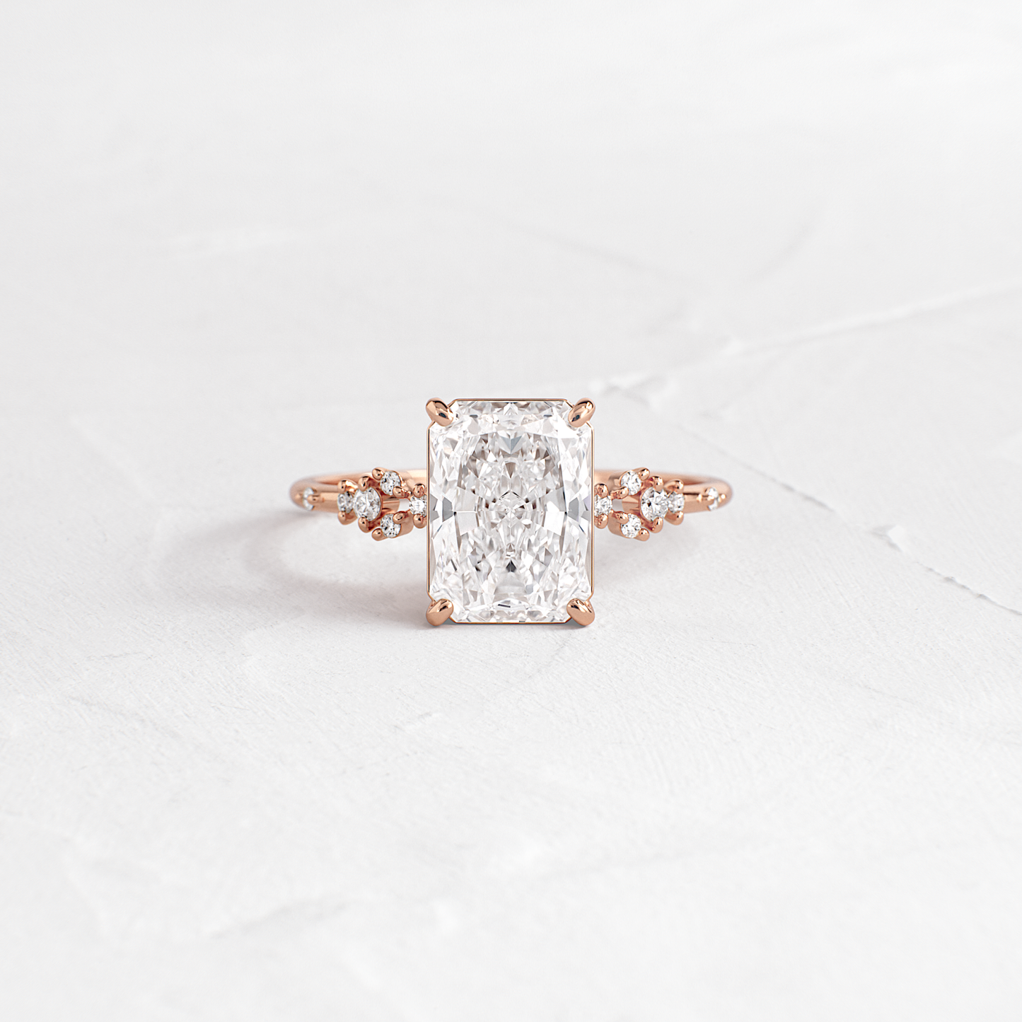 Cluster Style-Radiant Lab Grown Diamond Engagement Ring