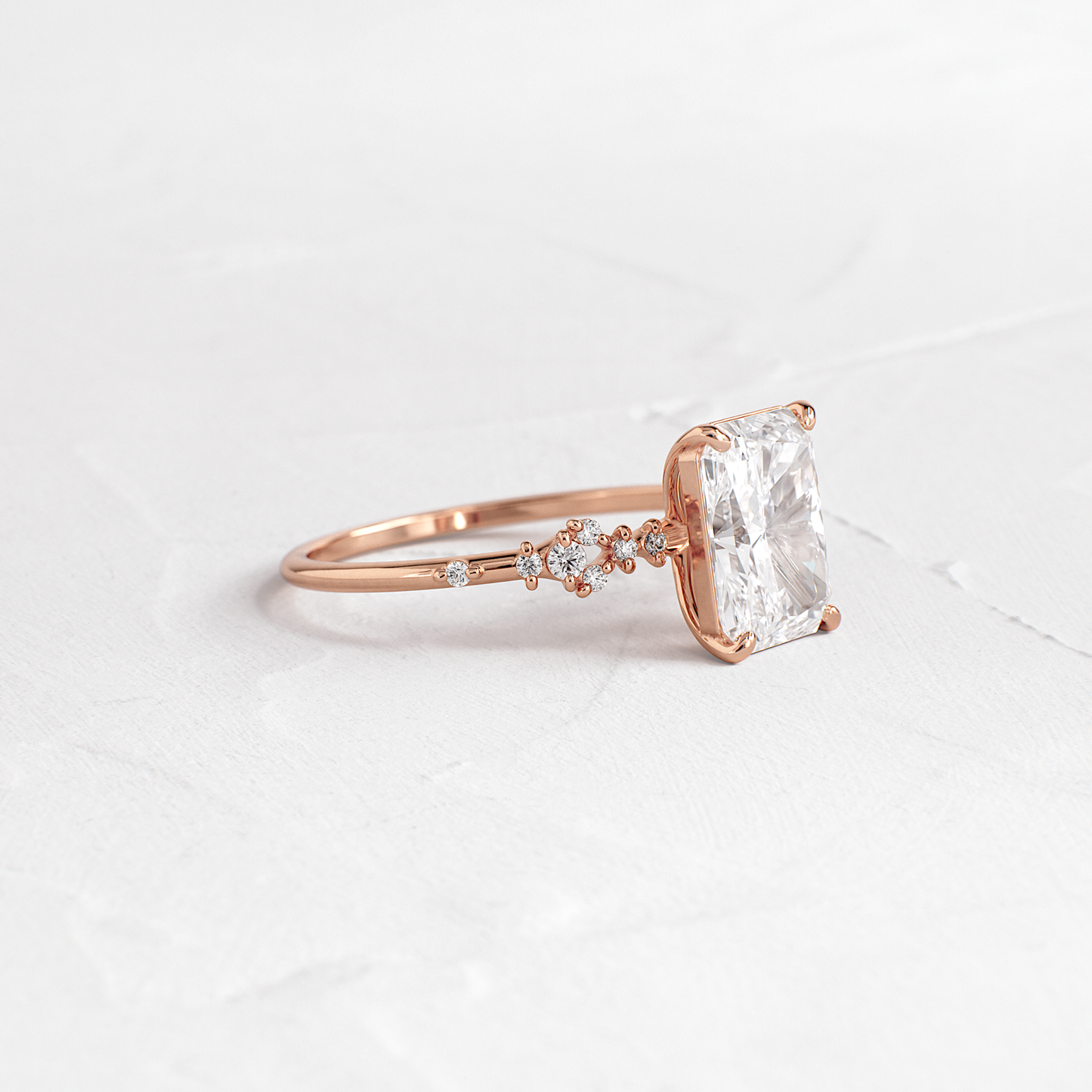 Cluster Style-Radiant Lab Grown Diamond Engagement Ring