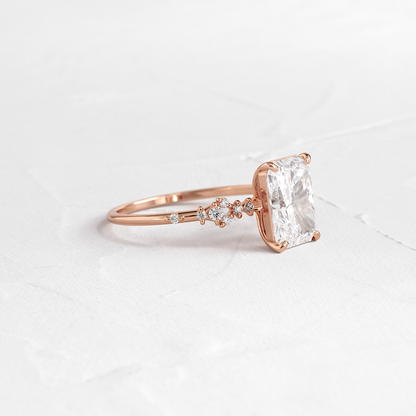 Cluster Style-Radiant Lab Grown Diamond Engagement Ring