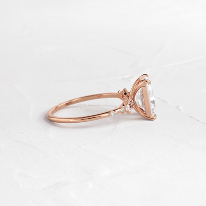 Cluster Style-Radiant Lab Grown Diamond Engagement Ring