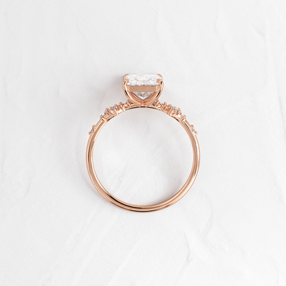 Cluster Style-Radiant Lab Grown Diamond Engagement Ring