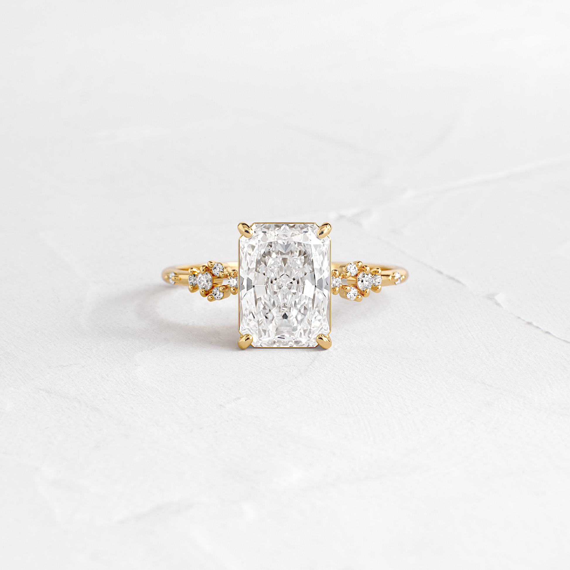 Cluster Style-Radiant Lab Grown Diamond Engagement Ring