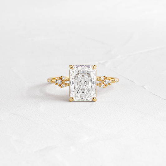 Cluster Style-Radiant Lab Grown Diamond Engagement Ring