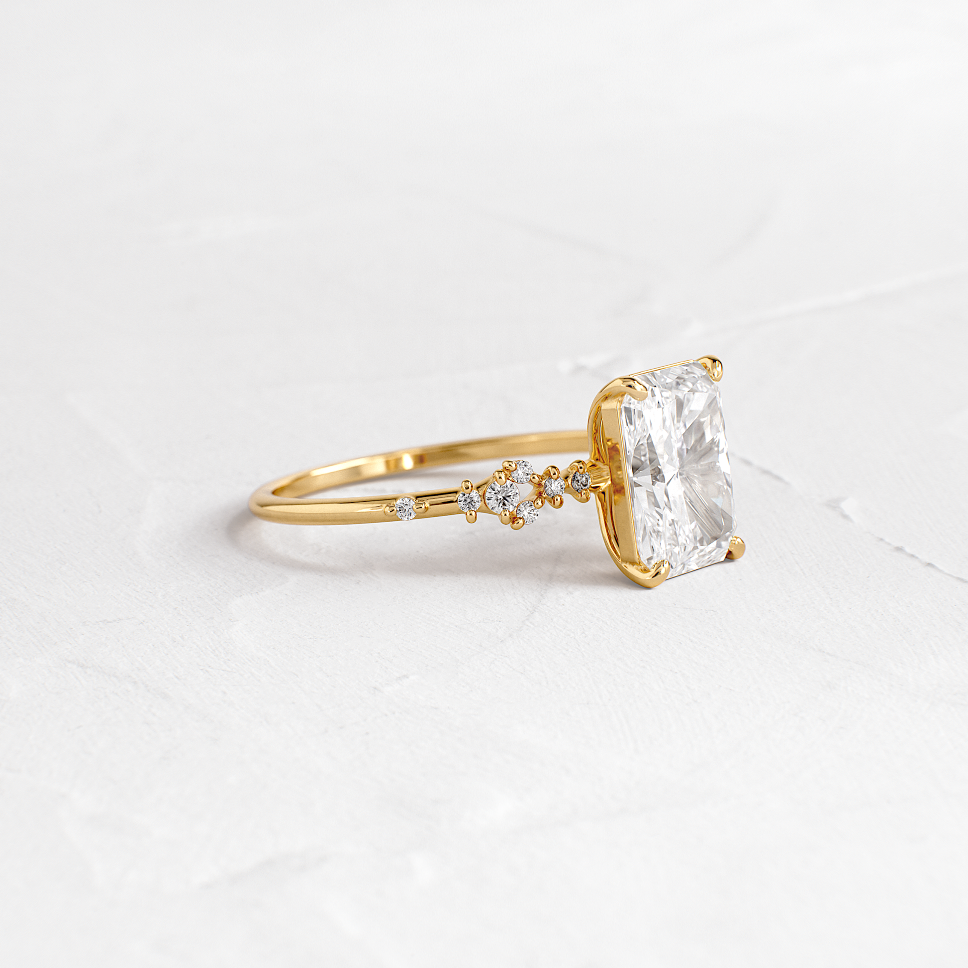 Cluster Style-Radiant Lab Grown Diamond Engagement Ring