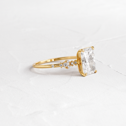 Cluster Style-Radiant Lab Grown Diamond Engagement Ring