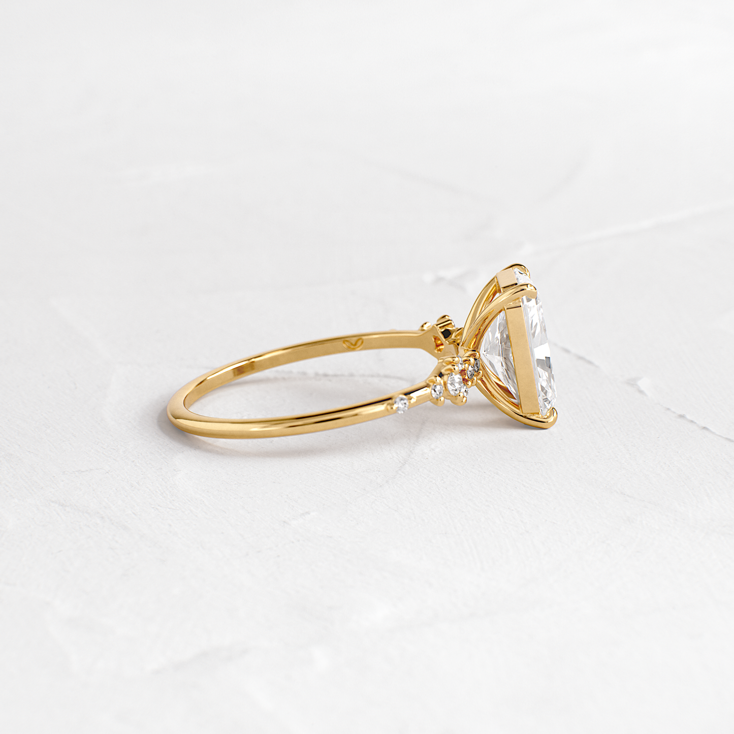 Cluster Style-Radiant Lab Grown Diamond Engagement Ring