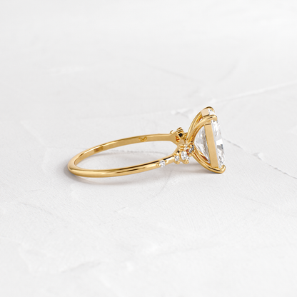 Cluster Style-Radiant Lab Grown Diamond Engagement Ring