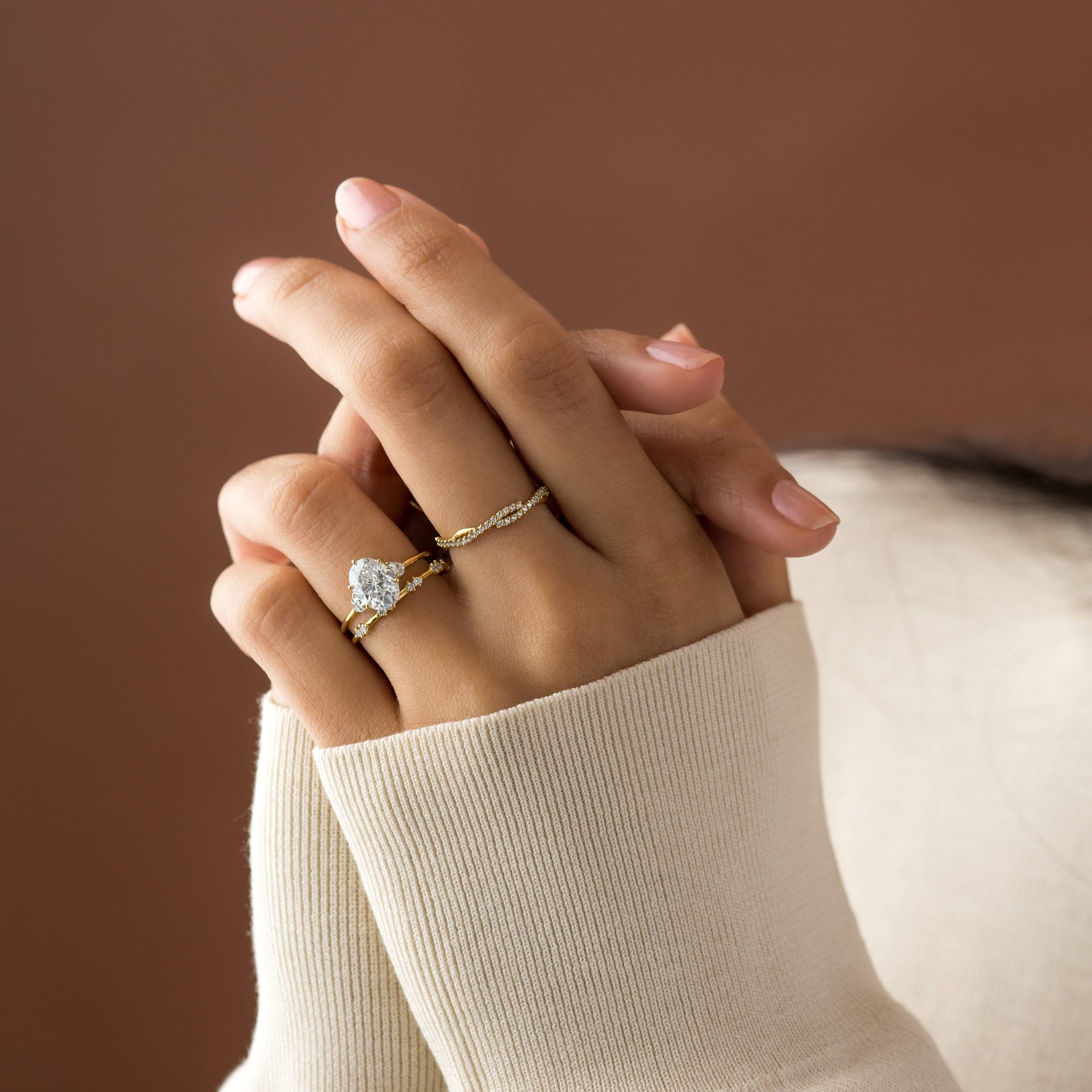Three Stone-Oval Lab Grown Diamond Engagement Ring