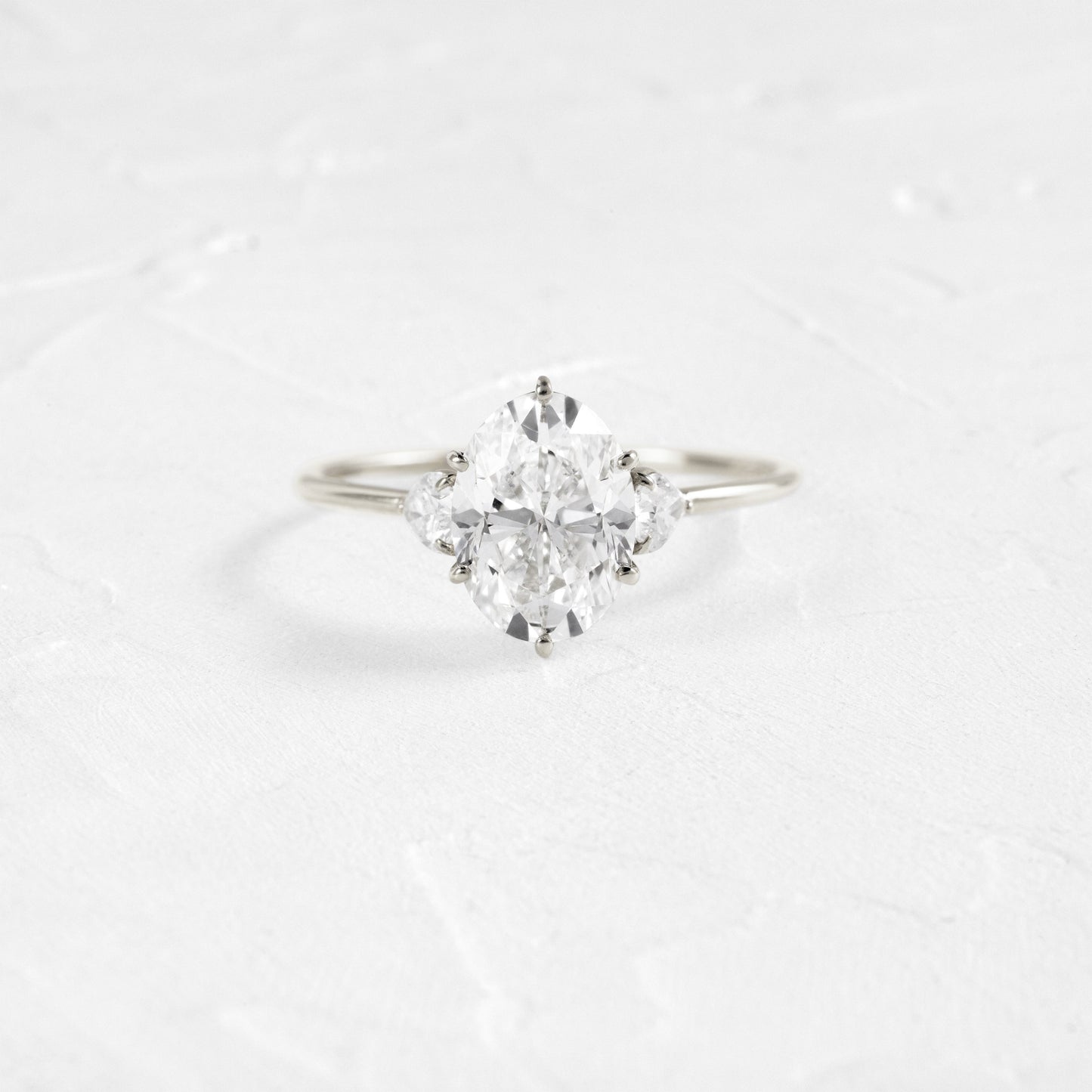 Three Stone-Oval Lab Grown Diamond Engagement Ring