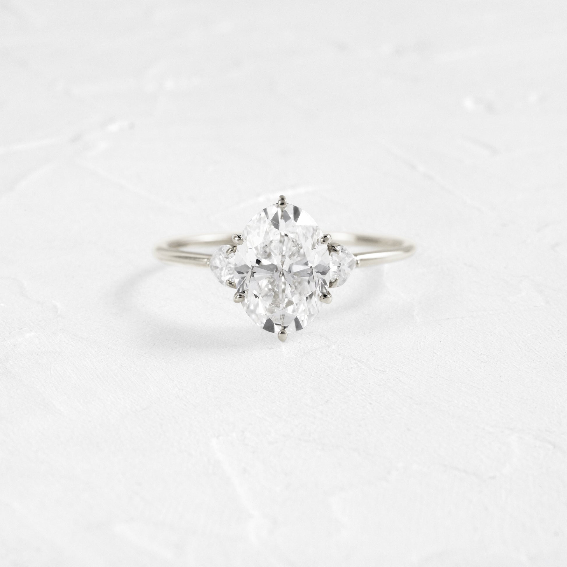 Three Stone-Oval Lab Grown Diamond Engagement Ring