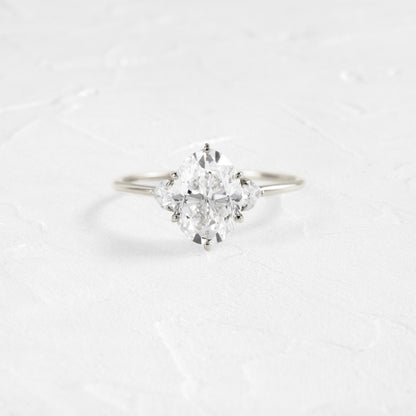 Three Stone-Oval Lab Grown Diamond Engagement Ring