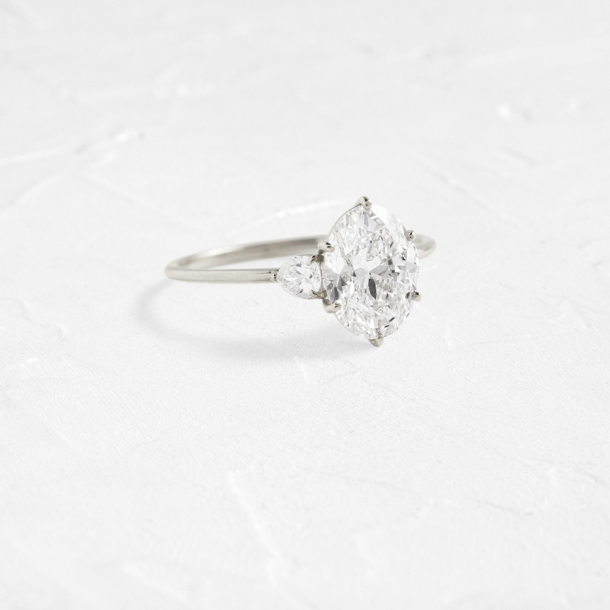 Three Stone-Oval Lab Grown Diamond Engagement Ring