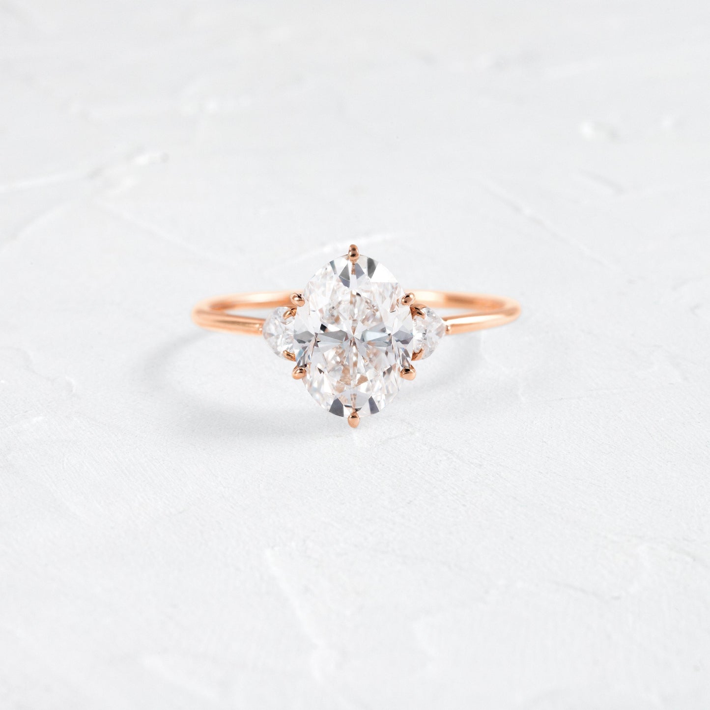 Three Stone-Oval Lab Grown Diamond Engagement Ring