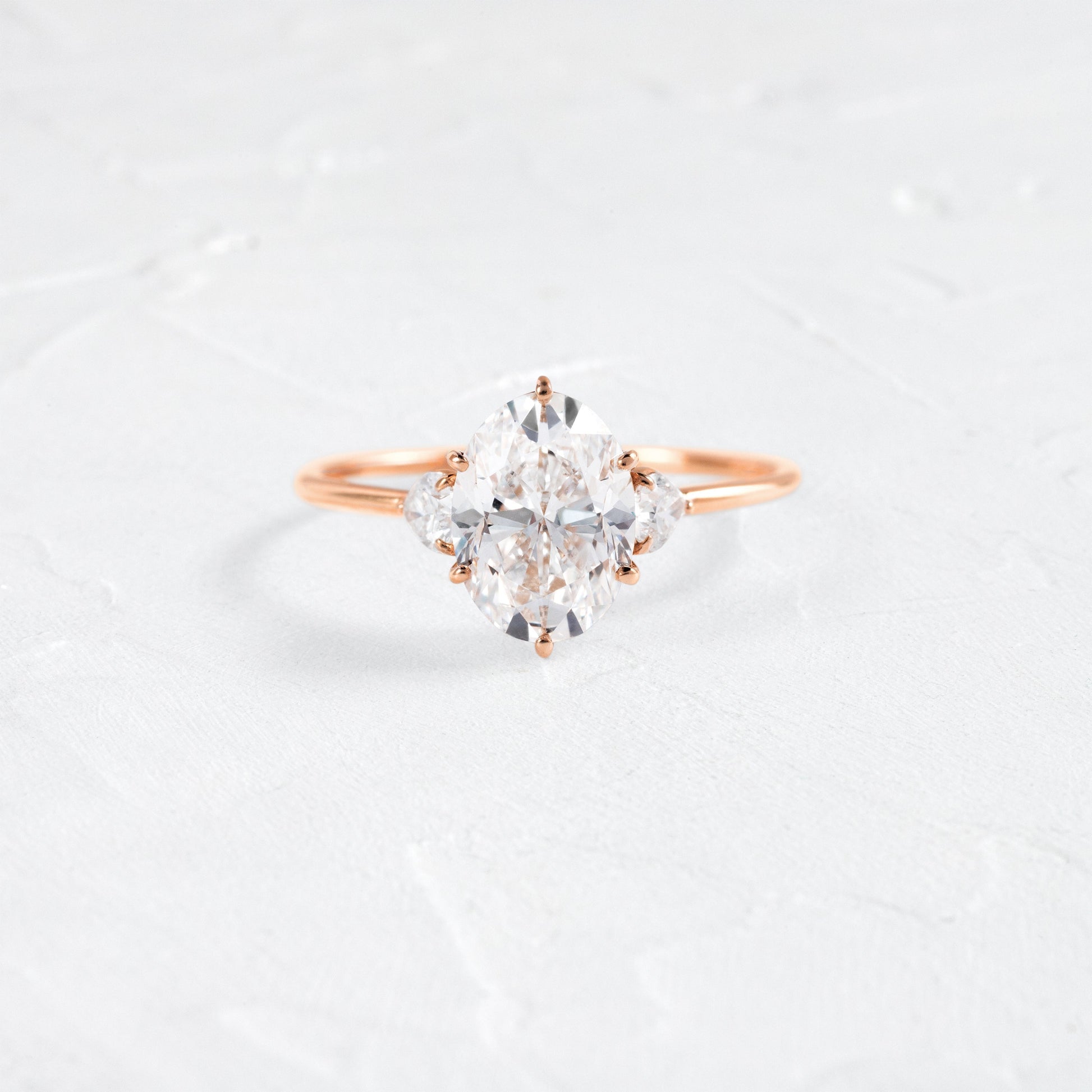 Three Stone-Oval Lab Grown Diamond Engagement Ring