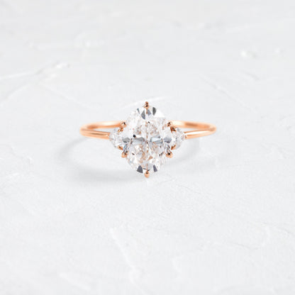 Three Stone-Oval Lab Grown Diamond Engagement Ring