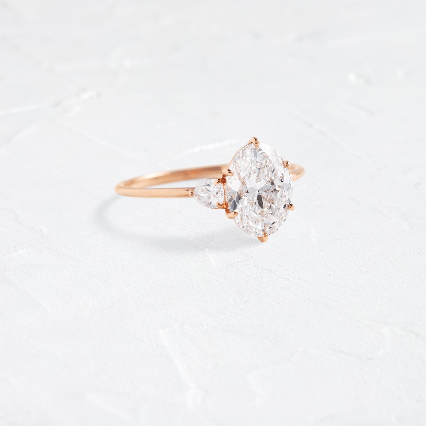 Three Stone-Oval Lab Grown Diamond Engagement Ring