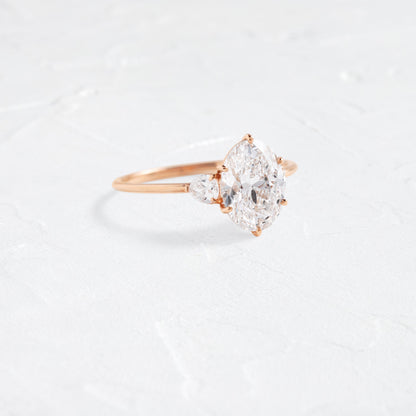 Three Stone-Oval Lab Grown Diamond Engagement Ring